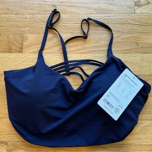 Athleta M MEDIUM Ventura Crop Bikini Top Blue Active Swim Suit NEW 798495